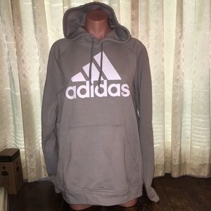 Adidas Gray Hoodie Sweatshirt - Size XLarge
